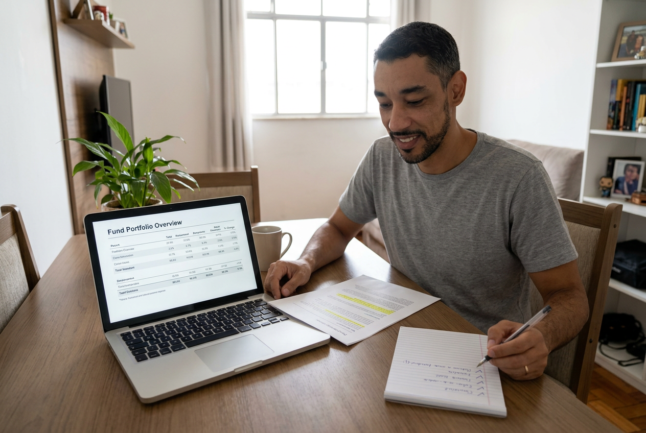 Relatório gerencial e checklist usados para avaliar um fundo imobiliário